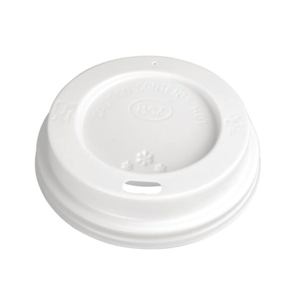 Fiesta Recyclable Lid for Hot Cups- White 8oz (Box 1000)