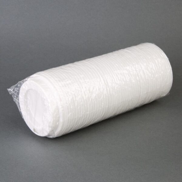 Fiesta Recyclable Lid for Hot Cups- White 8oz (Box 1000) - Image 3