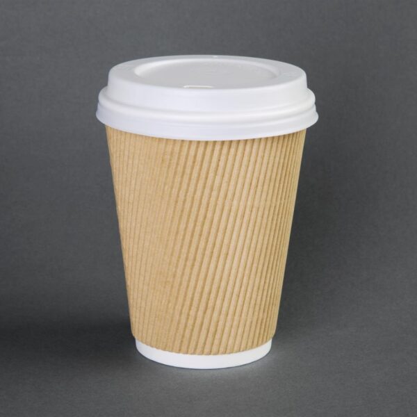 Fiesta Recyclable Lid for Hot Cups- White 8oz (Box 1000) - Image 4