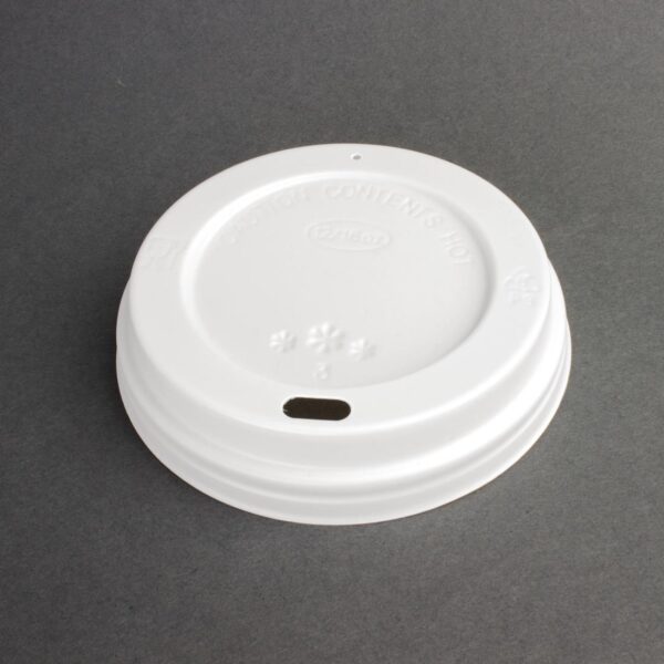 Fiesta Recyclable Lid for Hot Cups- White 12oz/16oz (Box 1000) - Image 2