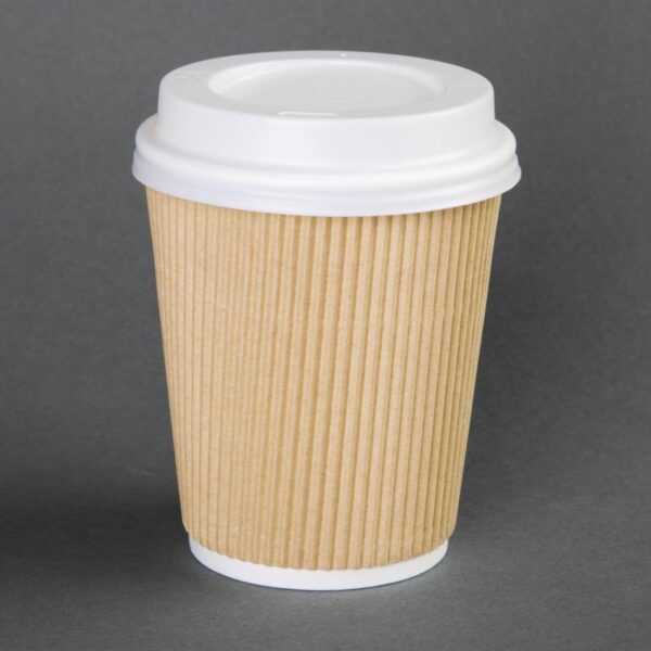 Fiesta Recyclable Lid for Hot Cups- White 12oz/16oz (Box 1000) - Image 4