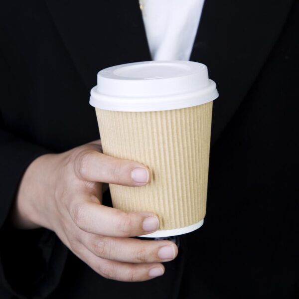 Fiesta Recyclable Lid for Hot Cups- White 8oz (Sleeve 50) - Image 5