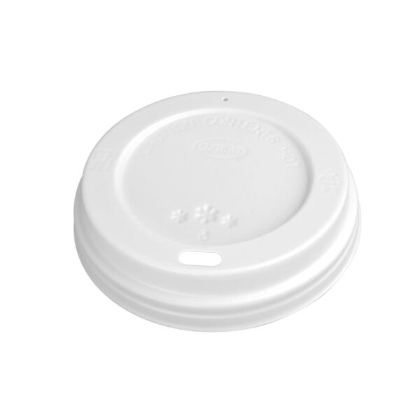 Fiesta Recyclable Lid for Hot Cups- White 12oz/16oz (Sleeve 50) - Image 2