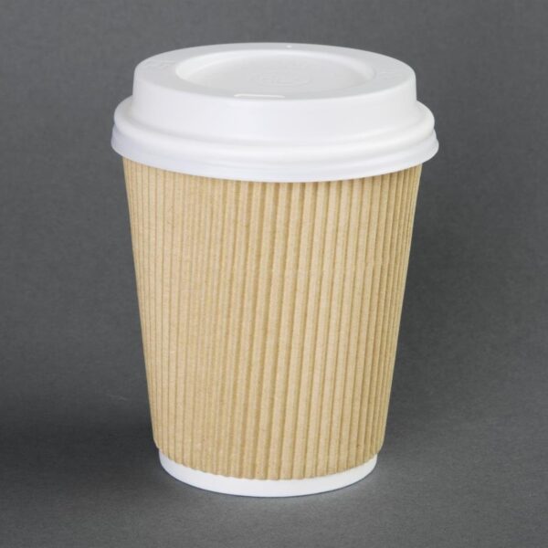 Fiesta Recyclable Lid for Hot Cups- White 12oz/16oz (Sleeve 50) - Image 4