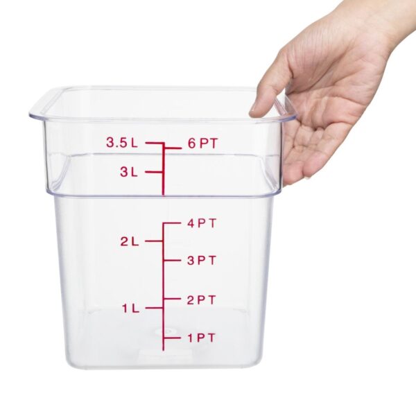 Hygiplas Polycarbonate Hygiplas Square Storage Container - 3.5Ltr - Image 5