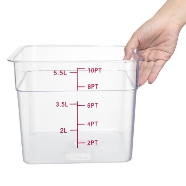 Hygiplas Polycarbonate Hygiplas Square Storage Container - 5.5Ltr - Image 5