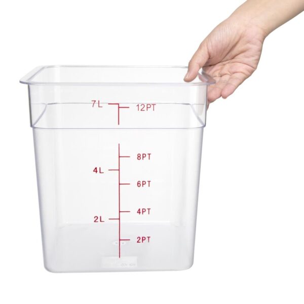 Hygiplas Polycarbonate Hygiplas Square Storage Container - 7Ltr - Image 5