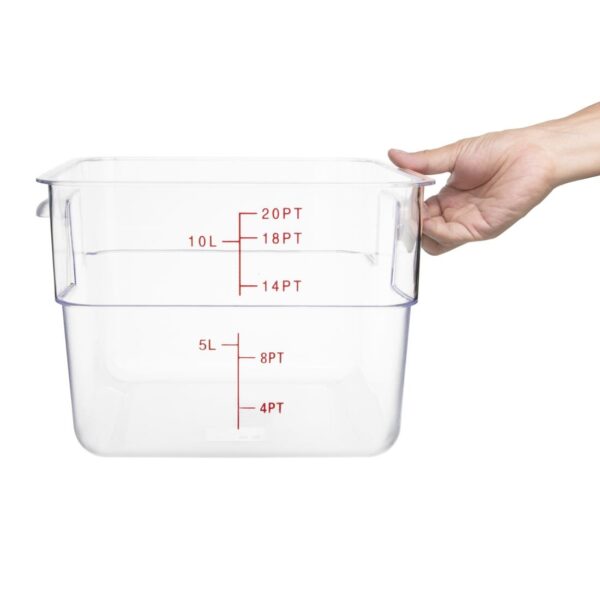Hygiplas Polycarbonate Hygiplas Square Storage Container - 10Ltr - Image 3