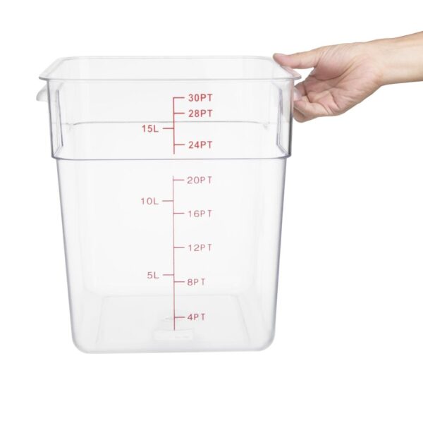 Hygiplas Polycarbonate Hygiplas Square Storage Container - 15Ltr - Image 3