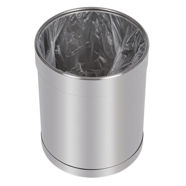 Bolero Guest Room Waste Paper Bin St/St - 10.2Ltr - Image 4