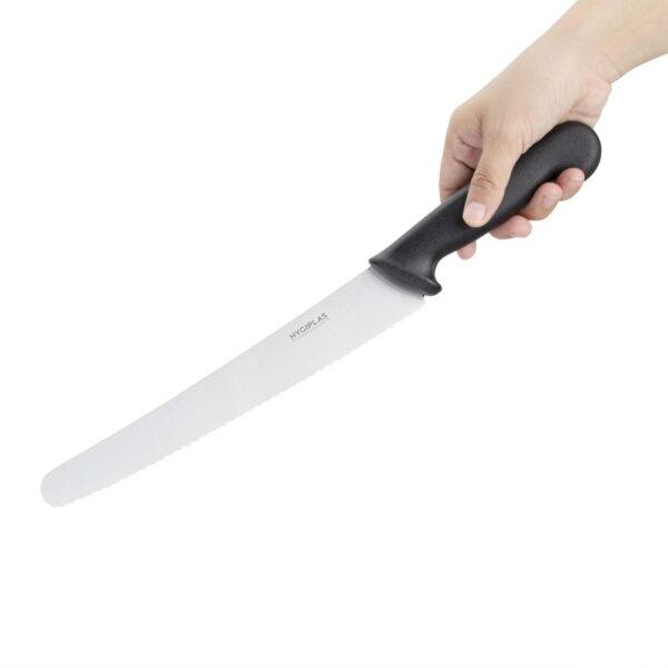 Hygiplas Serrated Pastry Knife Black - 10" - Image 2