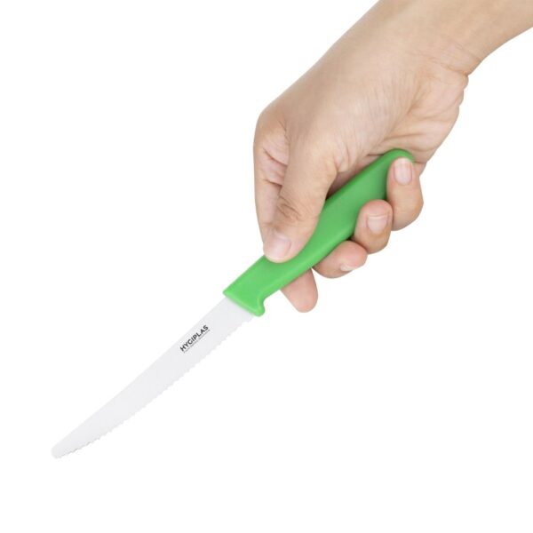 Hygiplas Tomato Serrated Knife Green - 4" - Image 2