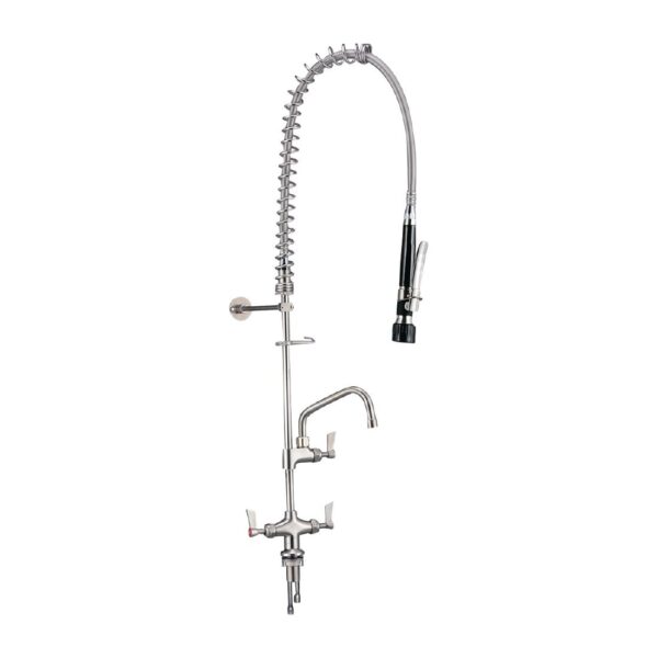 3monkeez Dual Hob Mounted Pre-rinse Unit with Pot Filler Black Handle (B2B)