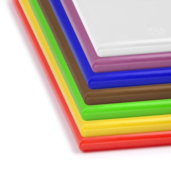 Hygiplas High Density Set of 7 Antibacterial Chopping Board Set - 450x300x10mm - Image 3