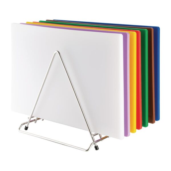 Hygiplas Stainless Steel Heavy Duty Chopping Board Rack - 7 Slots - Image 3