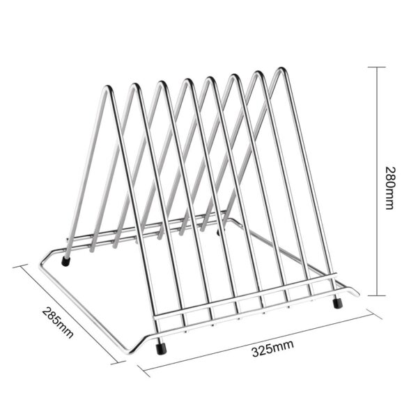 Hygiplas Stainless Steel Heavy Duty Chopping Board Rack - 7 Slots - Image 4
