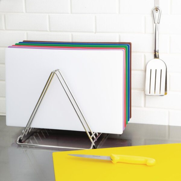 Hygiplas Stainless Steel Heavy Duty Chopping Board Rack - 7 Slots - Image 5