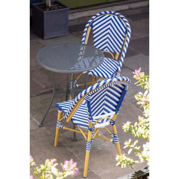 Bolero Parisian Style Wicker Side Chair Blue (Box 2) - Image 2