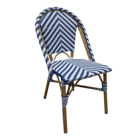 Bolero Parisian Style Wicker Side Chair Blue (Box 2)