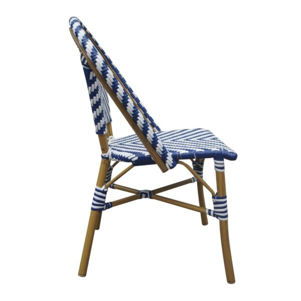 Bolero Parisian Style Wicker Side Chair Blue (Box 2) - Image 4