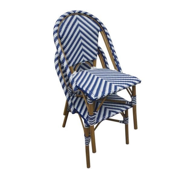 Bolero Parisian Style Wicker Side Chair Blue (Box 2) - Image 7