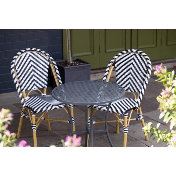 Bolero Parisian Style Wicker Side Chair Black (Box 2) - Image 2