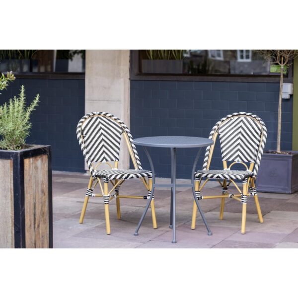 Bolero Parisian Style Wicker Side Chair Black (Box 2) - Image 3