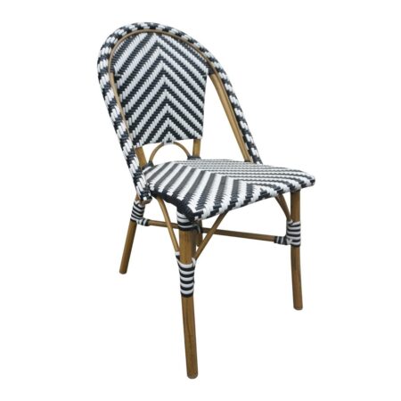 Bolero Parisian Style Wicker Side Chair Black (Box 2)