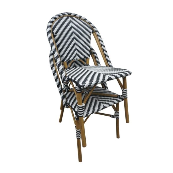 Bolero Parisian Style Wicker Side Chair Black (Box 2) - Image 8
