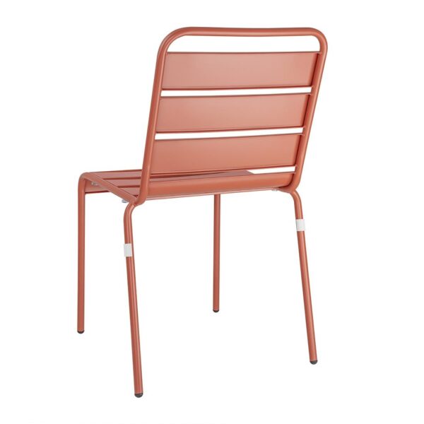 Bolero Terracotta Slatted Steel Side Chairs (Pack 4) - Image 6