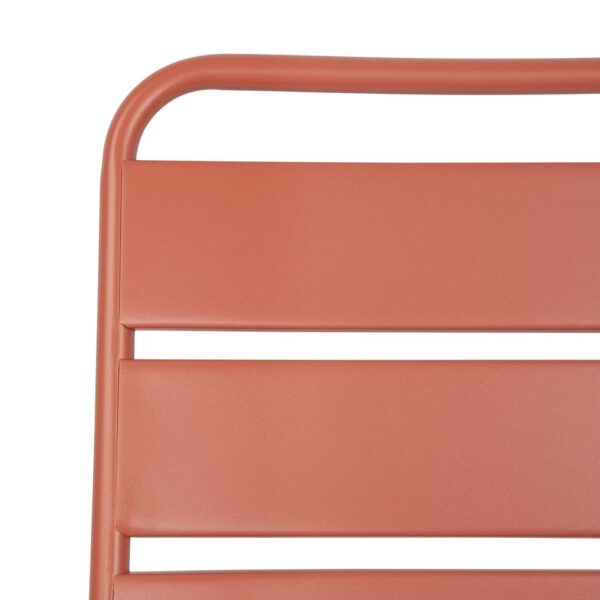 Bolero Terracotta Slatted Steel Side Chairs (Pack 4) - Image 7