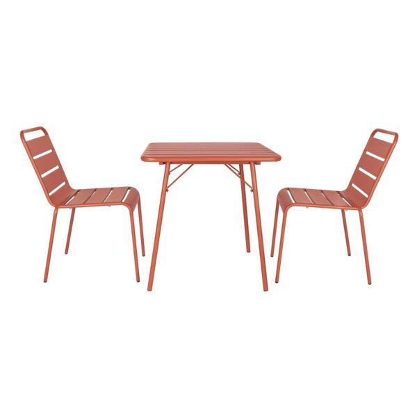 Bolero Terracotta Slatted Steel Side Chairs (Pack 4) - Image 9