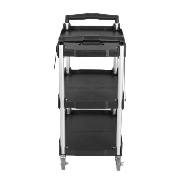 Vogue 3 Tier PP Folding Trolley Black - 835x645x405mm - Image 3