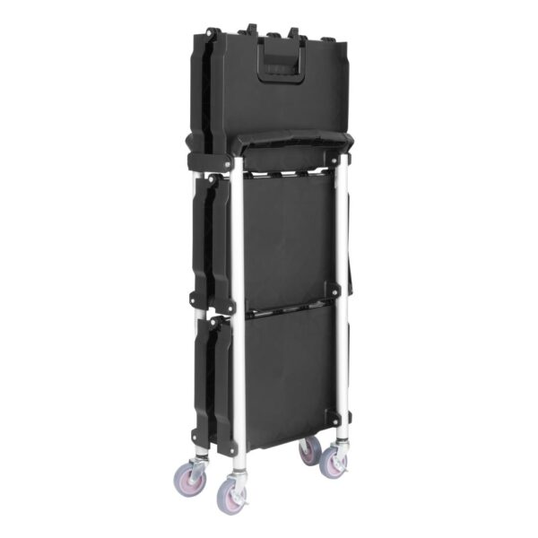 Vogue 3 Tier PP Folding Trolley Black - 835x645x405mm - Image 4