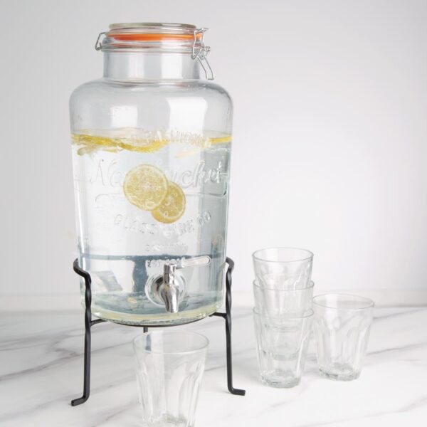 Glass Retro Water Dispenser with Base - 8.5Ltr 460(h)x200(w)x210(d)mm - Image 5