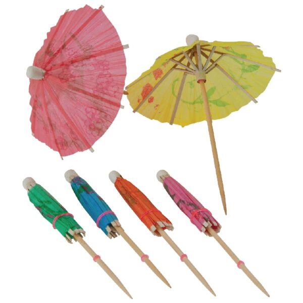 Fiesta Recyclable Cocktails Parasols Mixed Colours (Pack 144) - Image 2