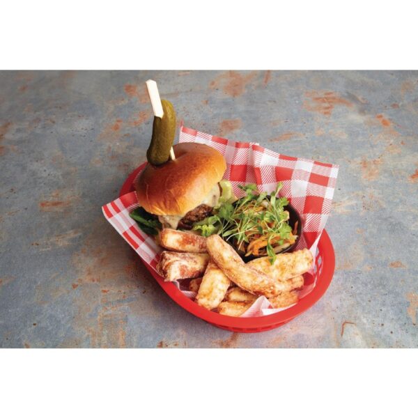 Red Gingham Greaseproof Paper - 250x250mm (Pack 200) - Image 3