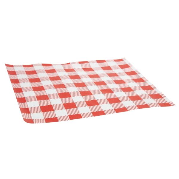 Red Gingham Greaseproof Paper - 250x250mm (Pack 200) - Image 5