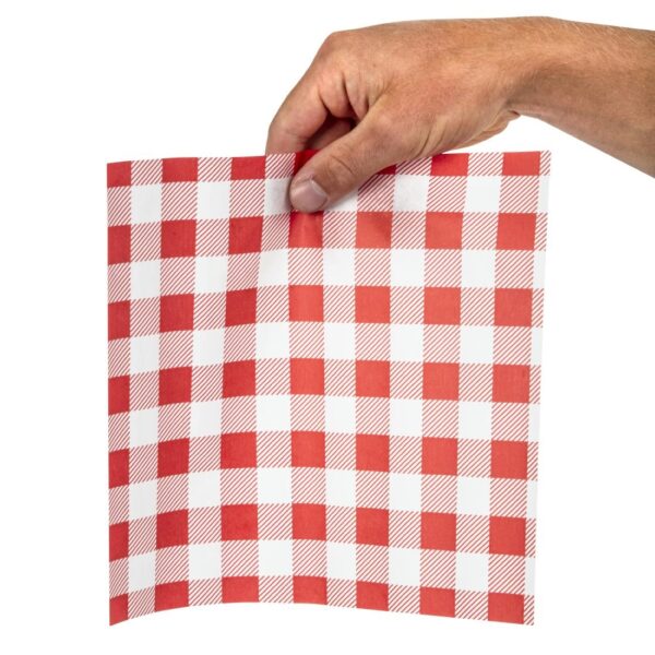 Red Gingham Greaseproof Paper - 250x250mm (Pack 200) - Image 6