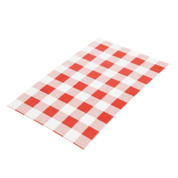 Red Gingham Greaseproof Paper - 190x310mm (Pack 200) - Image 2