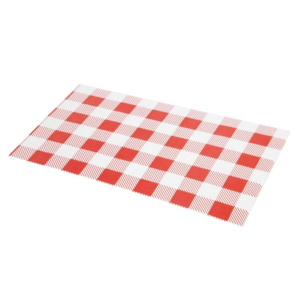 Red Gingham Greaseproof Paper - 190x310mm (Pack 200) - Image 3