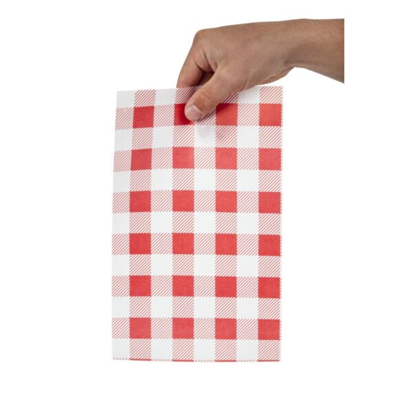Red Gingham Greaseproof Paper - 190x310mm (Pack 200) - Image 4