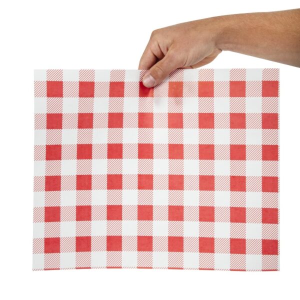 Red Gingham Greaseproof Paper - 310x380mm (Pack 200) - Image 4
