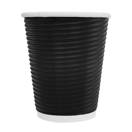 Fiesta Recyclable Hot Cup Ripple Wall Black - 12oz (Box 500)
