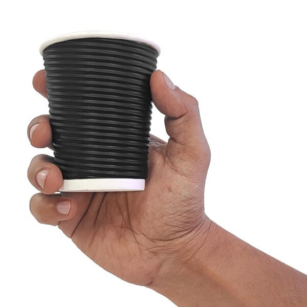 Fiesta Recyclable Hot Cup Ripple Wall Black 8oz (Sleeve 25) - Image 3