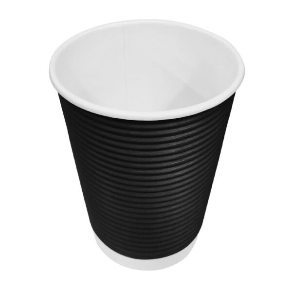 Fiesta Recyclable Hot Cup Ripple Wall Black 8oz (Sleeve 25) - Image 4