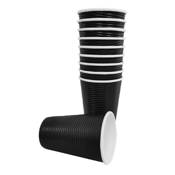 Fiesta Recyclable Hot Cup Ripple Wall Black 16oz (Sleeve 25) - Image 4