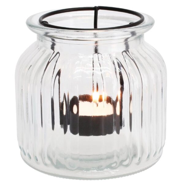 Olympia Glass Tealight Lantern - 115x115x105mm (Box 6) - Image 2