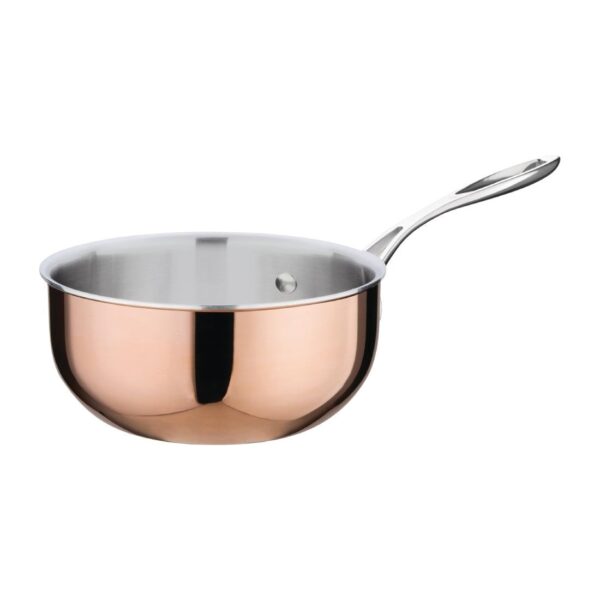 Vogue Tri-Wall Copper Flared Saute Pan - 200x90mm - Image 8