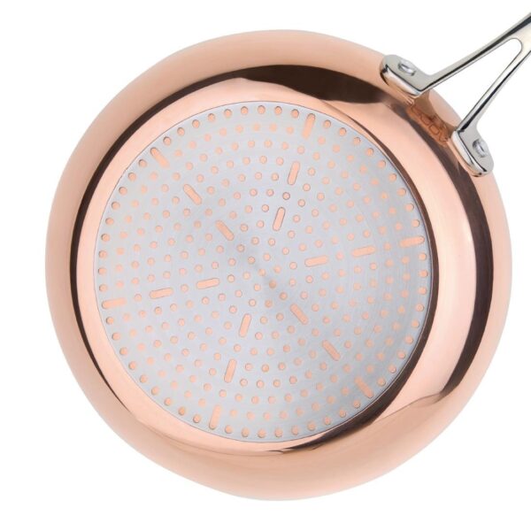 Vogue Induction Tri-Wall Copper Fry Pan - 200x45mm - Image 3